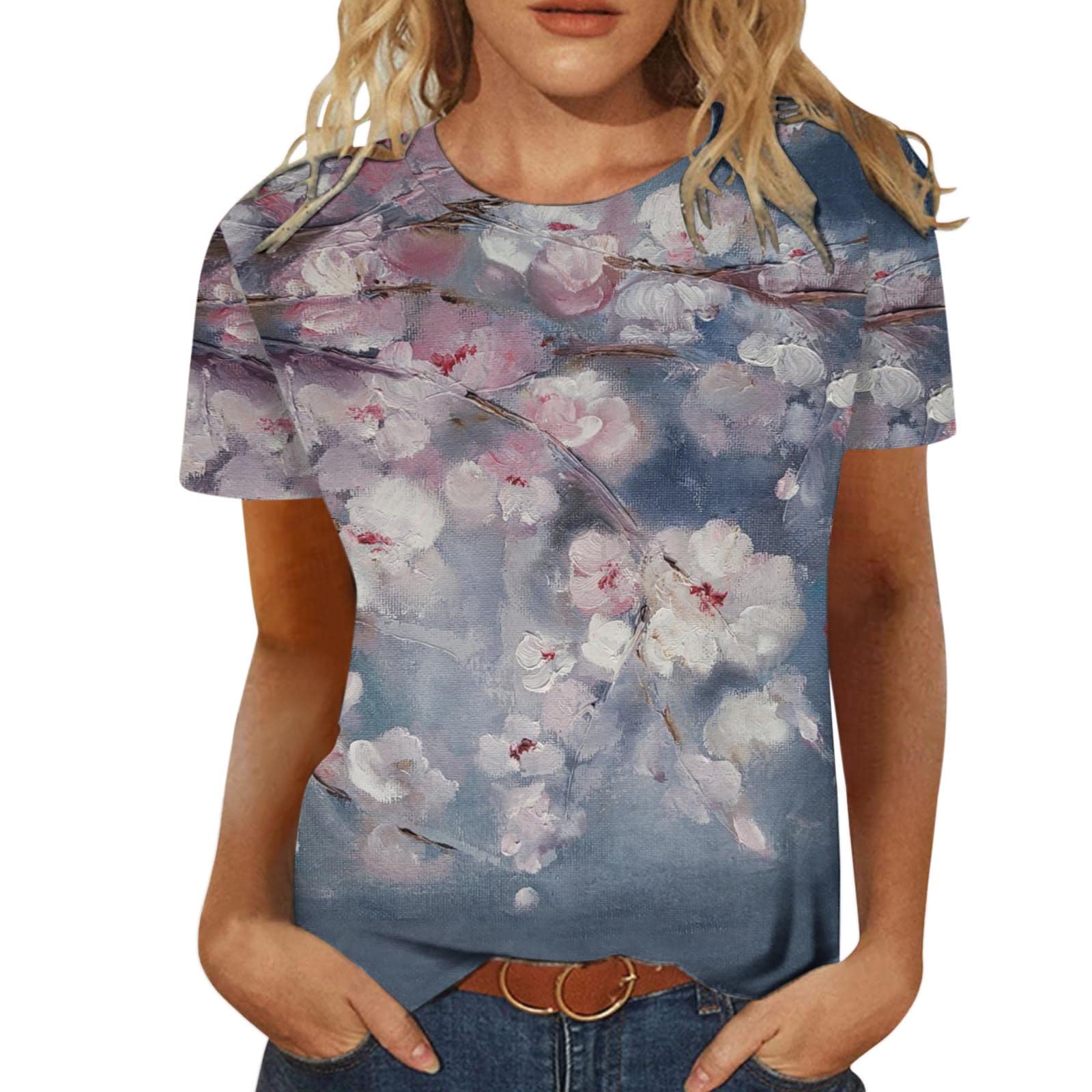 Women's Floral Print Casual Tunic Top - Crewneck Workout Tank Blouse for Summer & Fall | Perfect for Yoga, Office & Everyday Wear