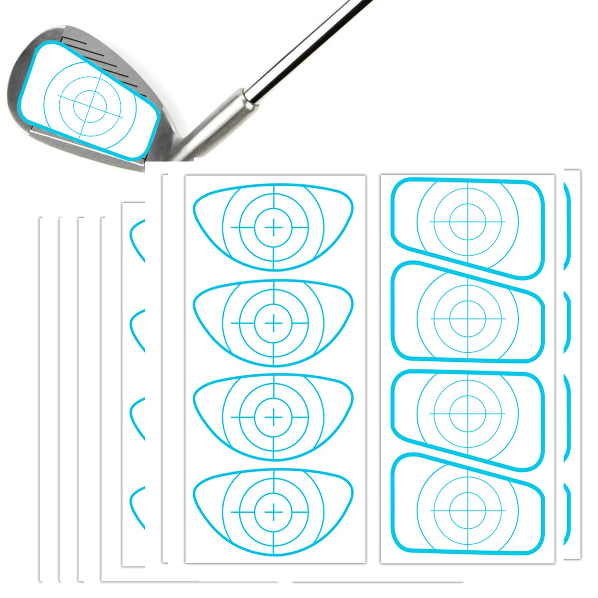 200 Golf Impact Tape Labels & Stickers for Swing Training - Perfect for Drivers, Irons, Putters & Woods | Improve Your Golf Game at Driving Range or Course