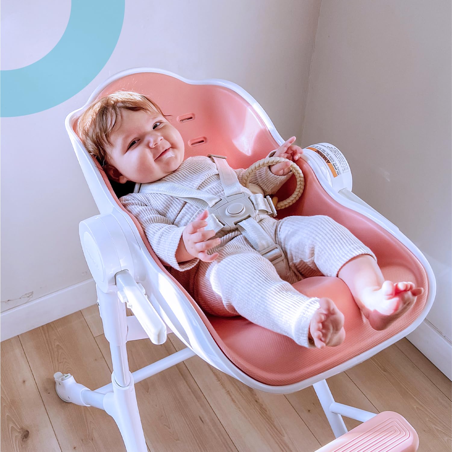 Oribel Cocoon Z High Chair & Baby Lounger - Convertible Infant Seat in Cotton Candy Pink | Perfect for Feeding, Lounging & Playtime at Home or Travel
