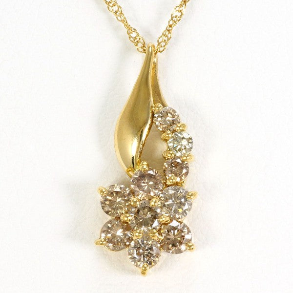 18K Yellow Gold Brown Diamond Pendant Necklace for Women - Elegant Jewelry Gift for Birthday, Anniversary & Special Occasions