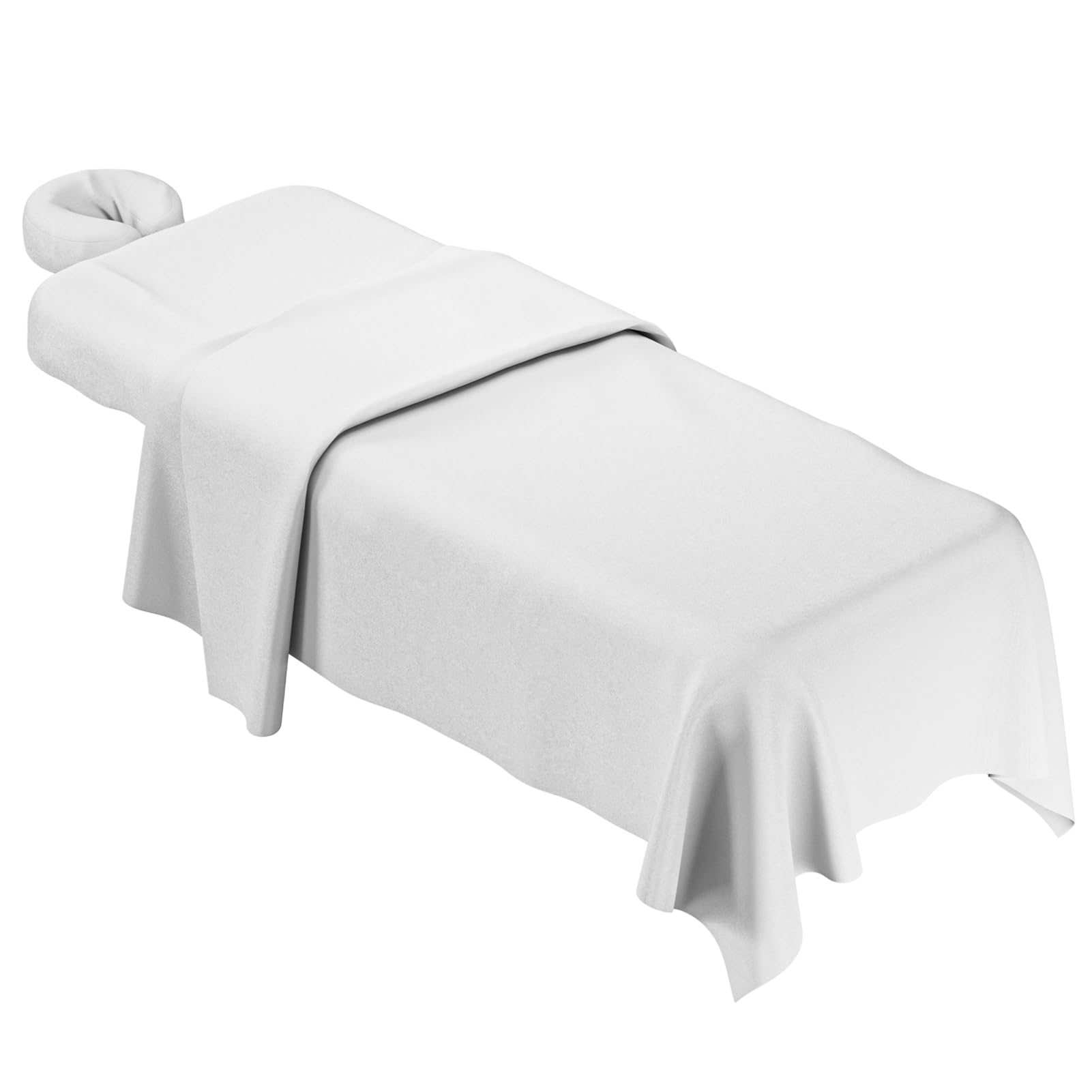 CLORIS 3-Piece Premium Microfiber Massage Table Sheet Set - Universal Fit, Soft & Durable Includes Table Cover, Fitted Sheet & Face Rest Cover (White) | Perfect for Spa, Salon & Professional Massage Therapy Sessions
