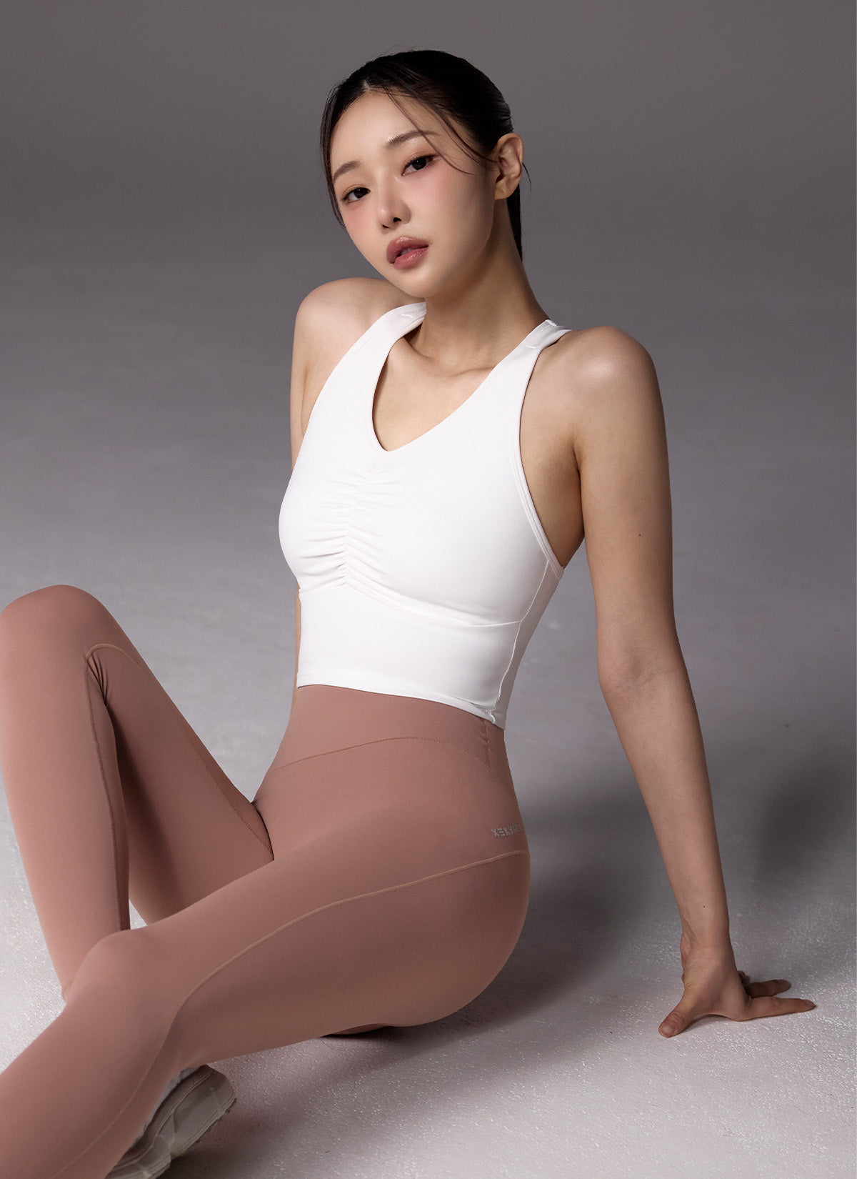 Black Label Signature Power Rise Shirring Crop Top - Women's Fashion Stretch Fit T-Shirt for Gym, Yoga & Casual Wear