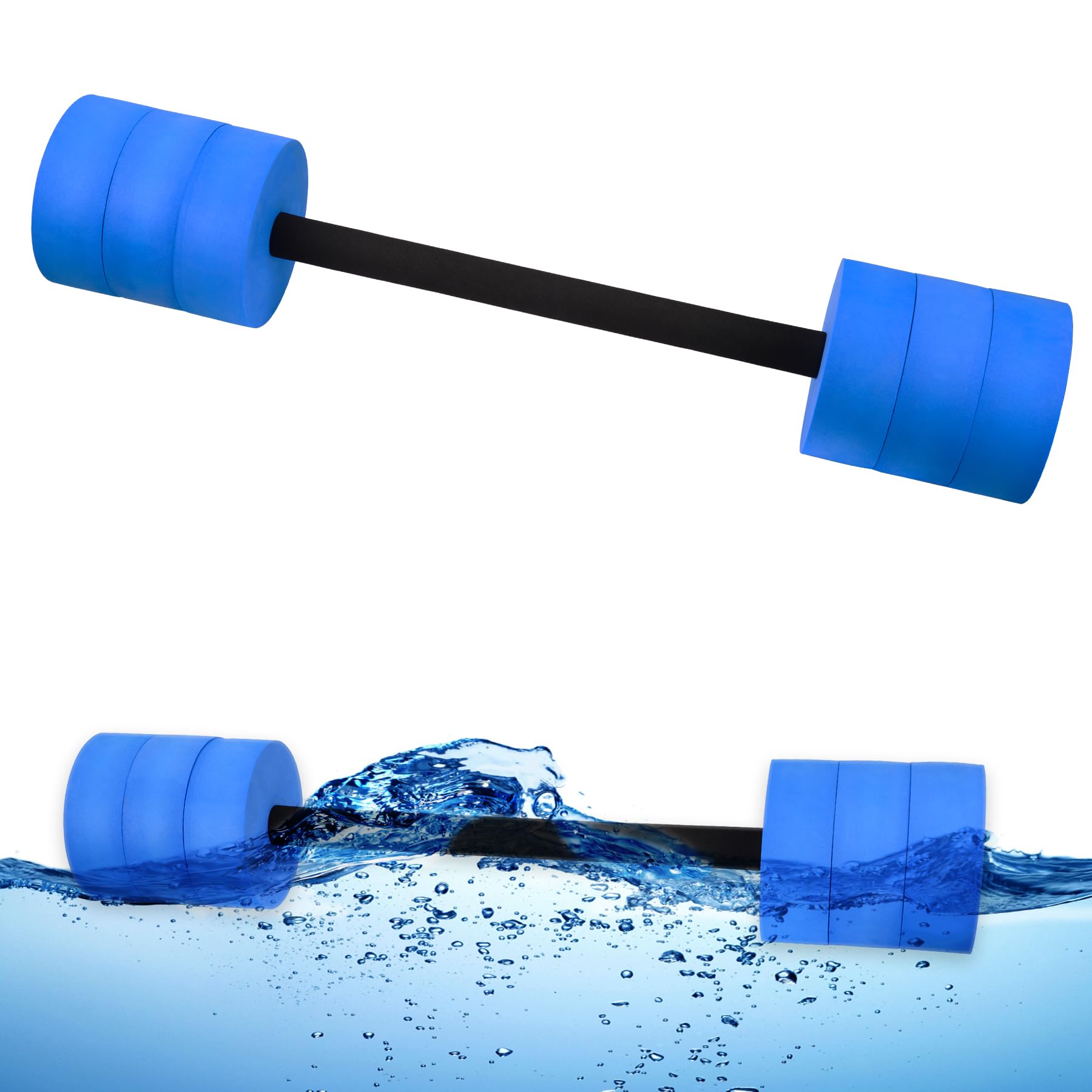 Hikeen Aquatic Exercise Dumbbells - 4 High-Density EVA Foam Pool Weights for Water Aerobics, Resistance Training, Weight Loss & Fitness - Ideal for Pool Workouts, Swim Training & Hydrotherapy