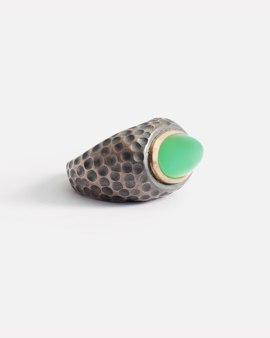 Natural Honeycomb Chrysoprase Gemstone Ring for Women - Handmade Sterling Silver Adjustable Boho Jewelry - Perfect for Everyday Wear, Gift Giving & Spiritual Healing