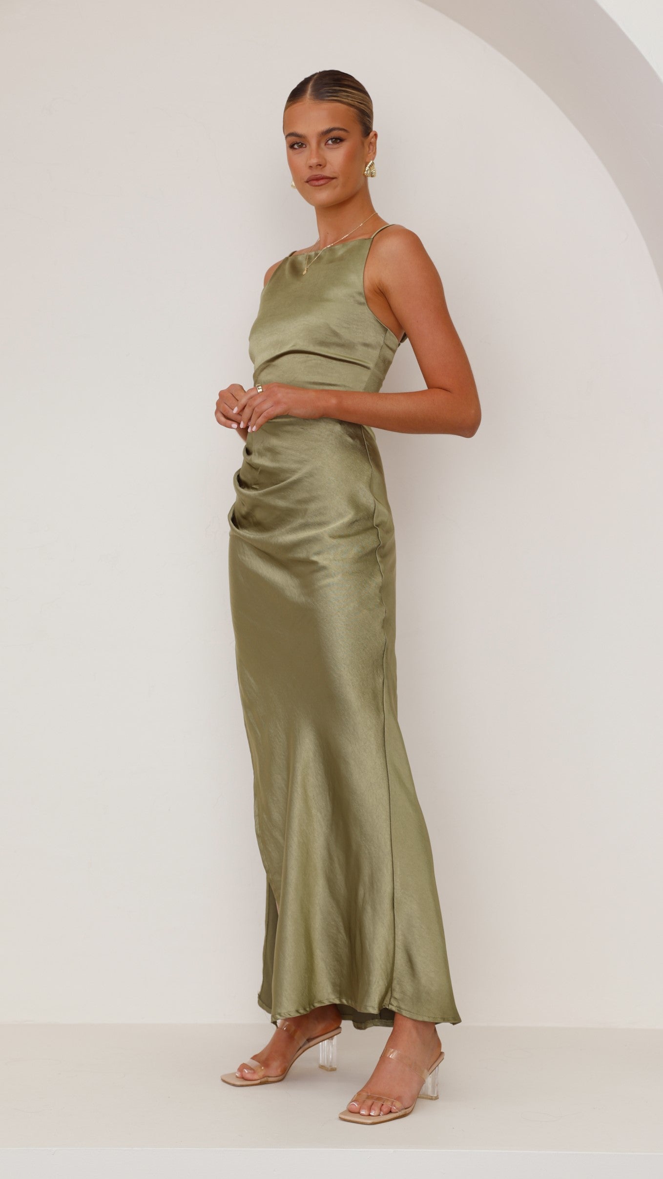 Ava Maxi Dress for Women - Flowy Olive Green Long Summer Dress - Perfect for Beach, Vacation & Casual Wear