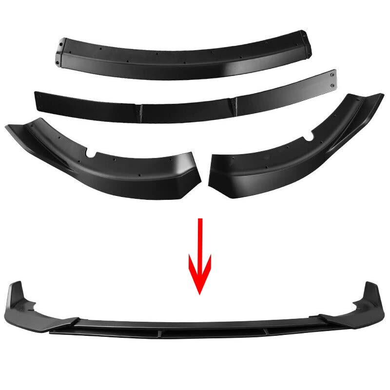 4 Pcs Matte Black Front Bumper Lip for 2015-2022 Dodge Charger SRT - Aggressive Style Upgrade - Easy Installation - Perfect for Car Shows & Street Racing