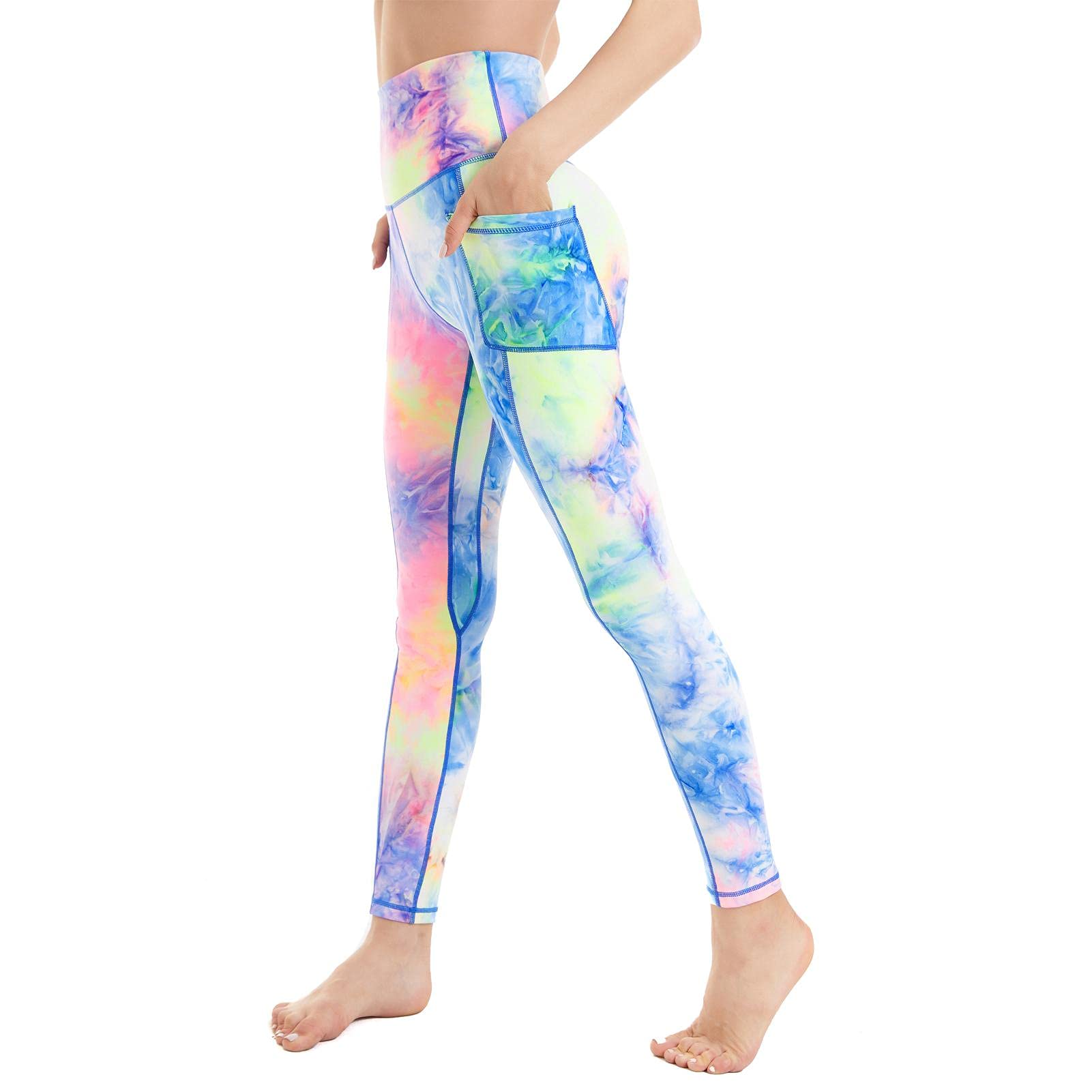CCKO High Waisted Yoga Pants for Women with Pockets - Stretchy Workout Leggings with Tummy Control - Perfect for Gym, Running & Everyday Wear