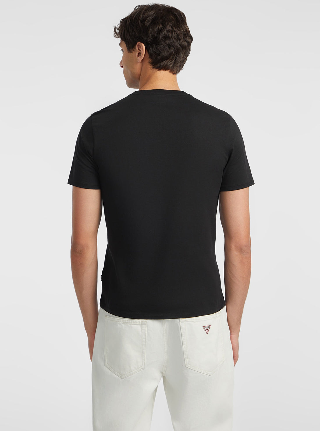 Guess Black Slim Fit Logo T-Shirt for Men - Stylish Casual Tee for Everyday Wear, Outings & Street Fashion