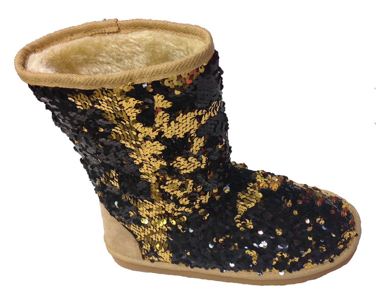 Sparkly Double Shade Sequins Boots for Women - Glitter Party Shoes for Night Out, Club Wear, and Special Occasions