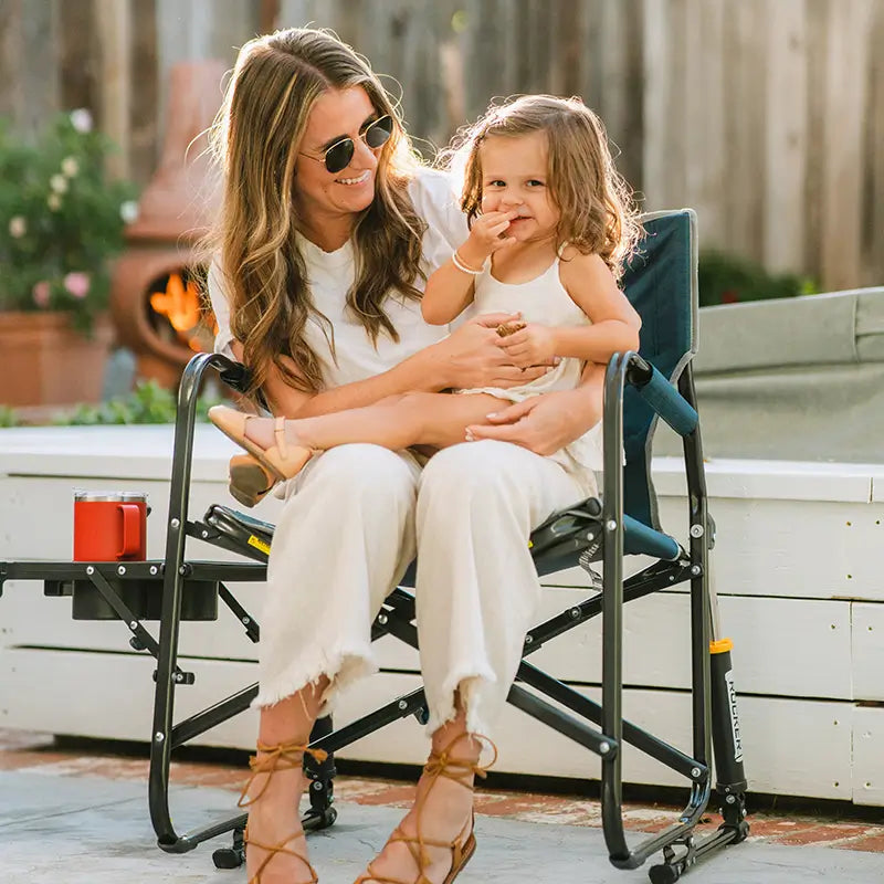 Freestyle Rocker™ with Side Table - Comfortable Rocking Chair for Living Room, Nursery & Outdoor Relaxation - Perfect for Nursing, Reading & Lounging