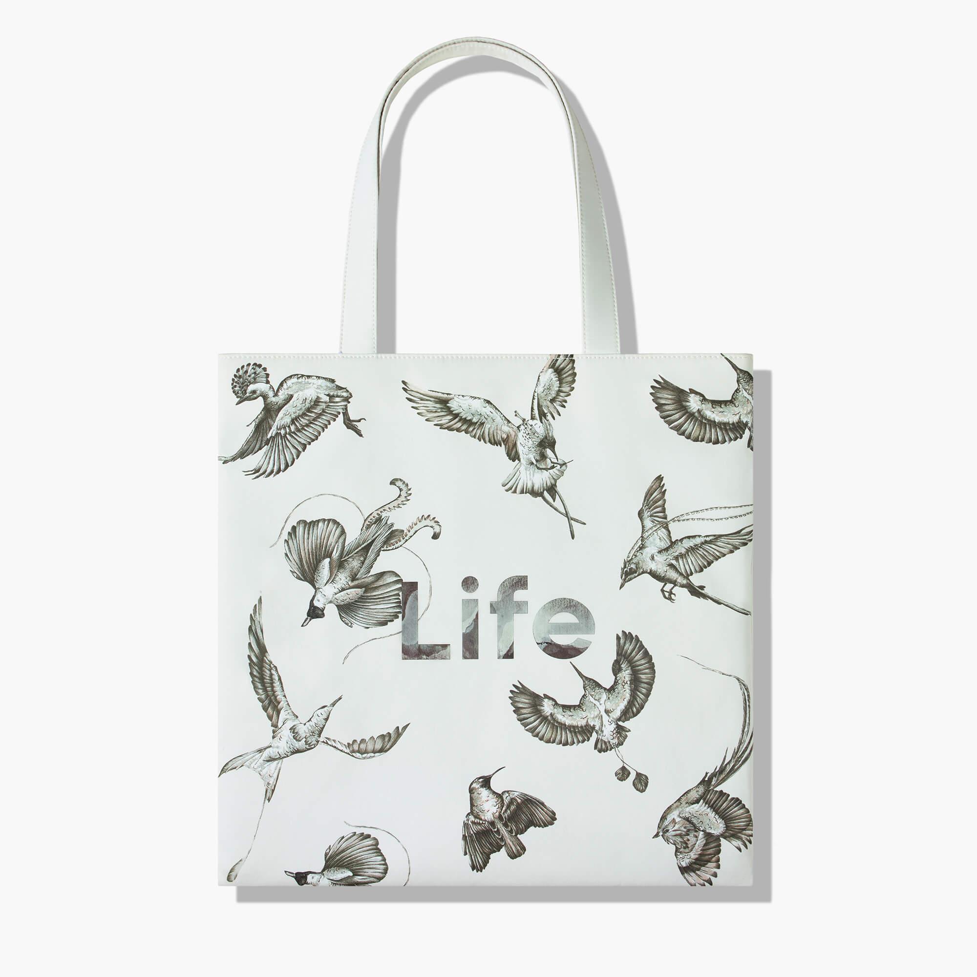 Stylish Flying Birds Printed Tote Bag - Eco-Friendly Cotton Canvas Shopping Bag for Groceries, Beach, and Daily Use