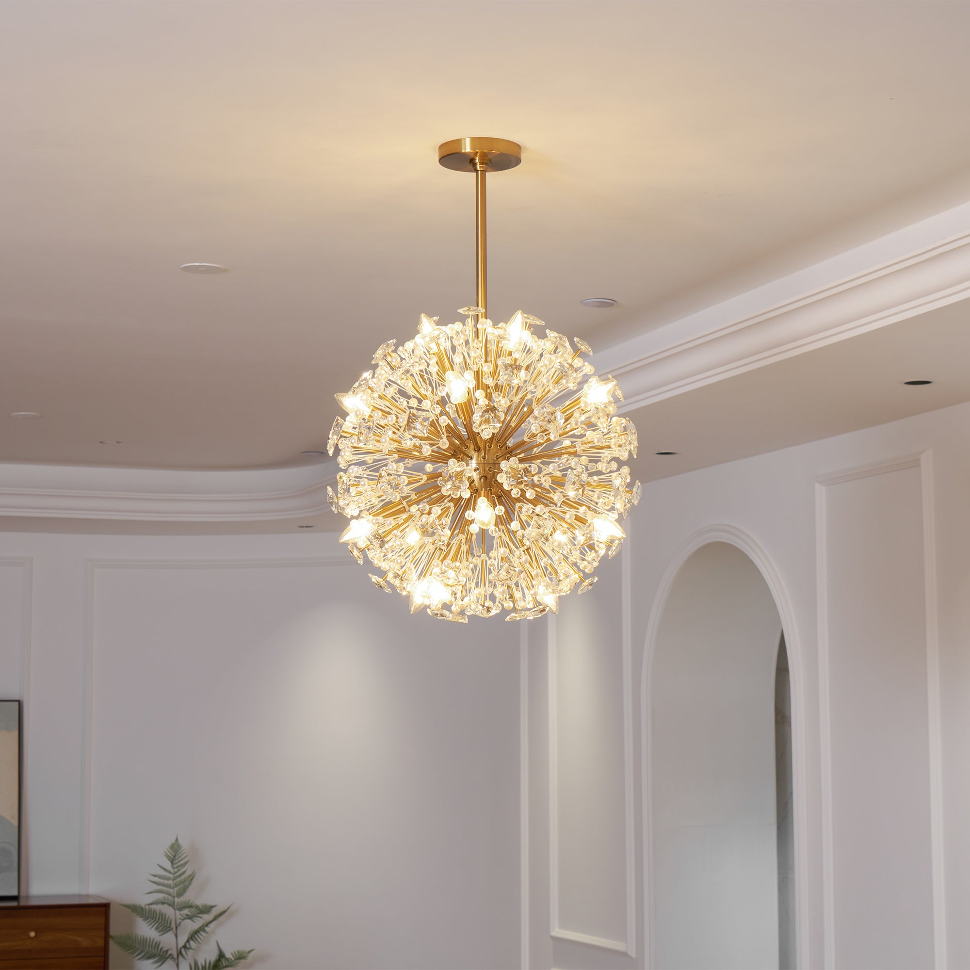 Dickinson Chandelier - Elegant Crystal Ceiling Light Fixture for Dining Room, Living Room & Bedroom | Modern Home Lighting Decor