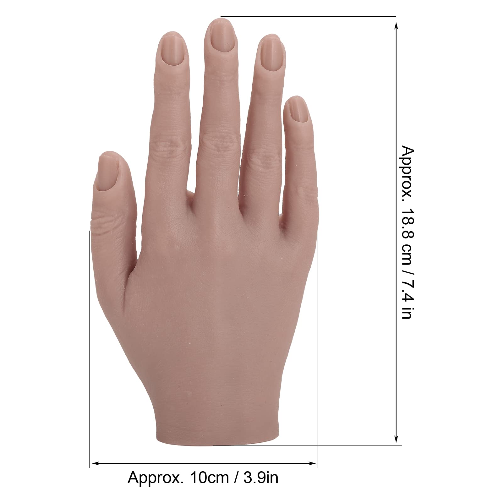 Professional Silicone Nail Practice Hand - Flexible Joint Mannequin Hand for Acrylic Nails & Nail Art Training - Bendable Fake Hand for DIY Manicure Practice - Perfect for Nail Art Beginners (03) - Ideal for Salon Training, Home Practice & Nail Technician Certification Prep