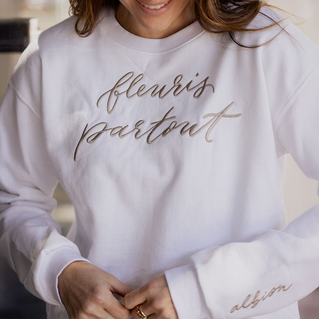Fleur Crew Neck T-Shirt for Women - Soft Cotton Casual Tee - Perfect for Everyday Wear, Outfits & Layering