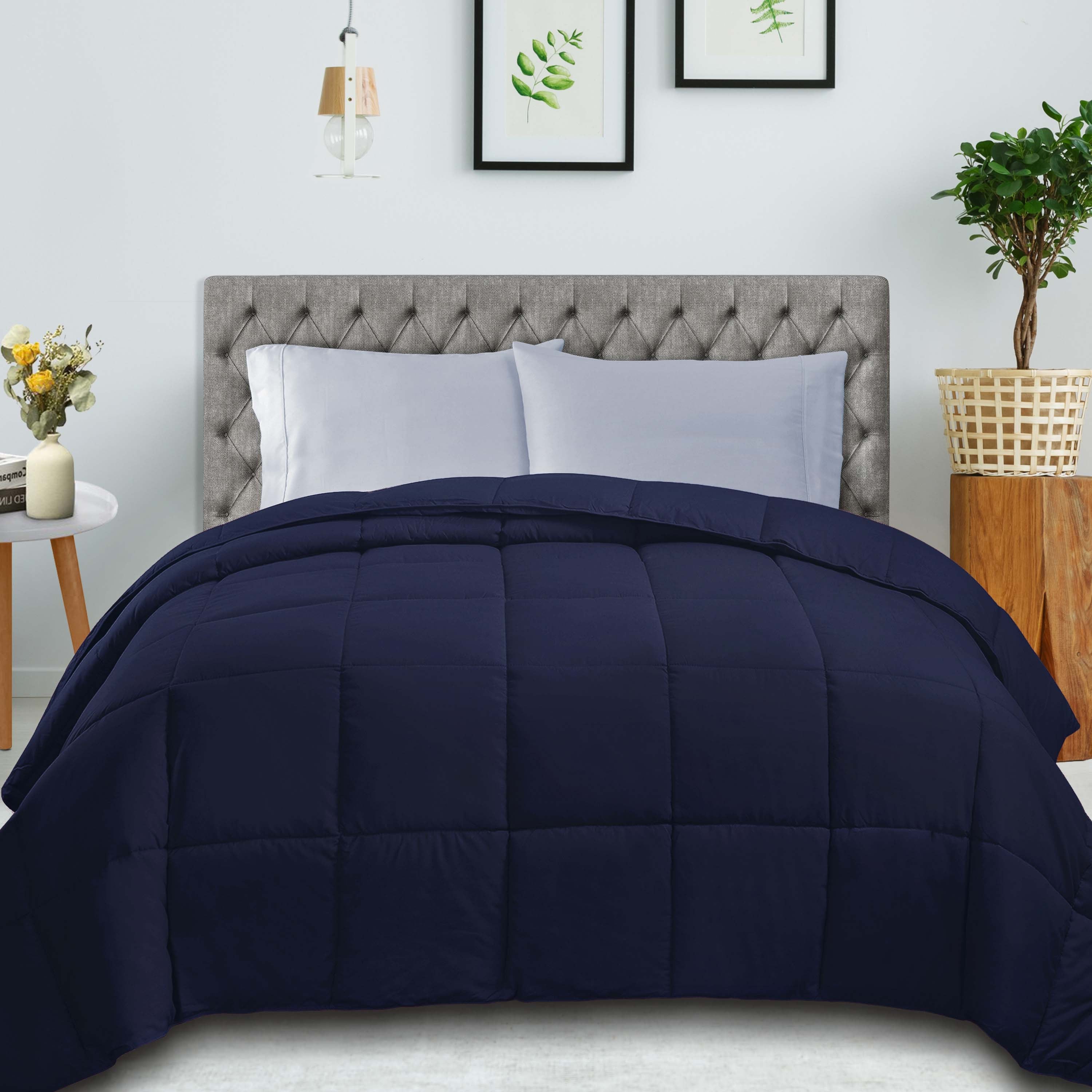 All-Season Reversible Down Alternative Comforter - Lightweight & Hypoallergenic Bedding for Year-Round Comfort - Perfect for Master Bedroom, Guest Room & Dorm Use