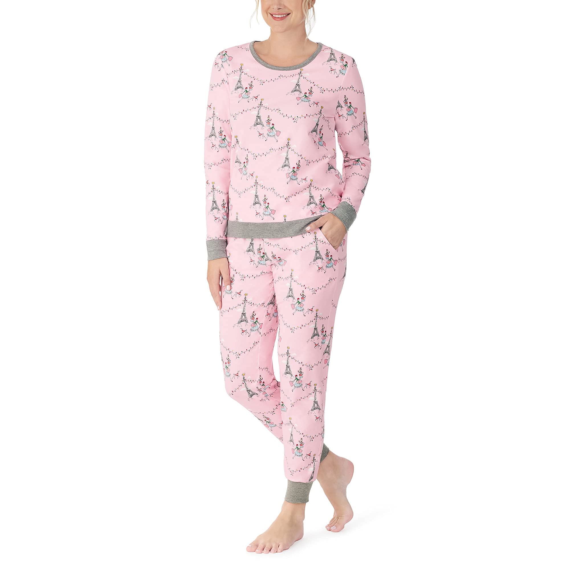 BedHead Pajamas Women's Crew Neck Pullover & Jogger Pajama Set - Soft Cotton Sleepwear for Lounge & Relaxation at Home