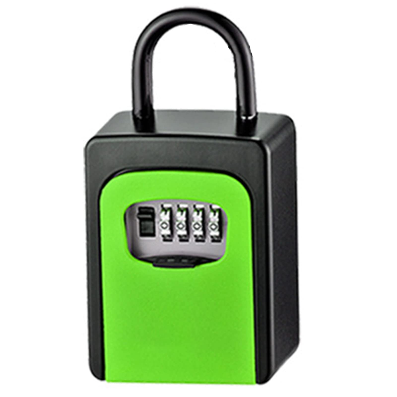 Waterproof 4-Digit Combination Key Lock Box with Heavy Duty Shackle - Wall Mounted Outdoor Key Safe for Home, School & Office - Secure Storage Solution for Spare Keys, Mailbox Keys & Airbnb Access (Green)