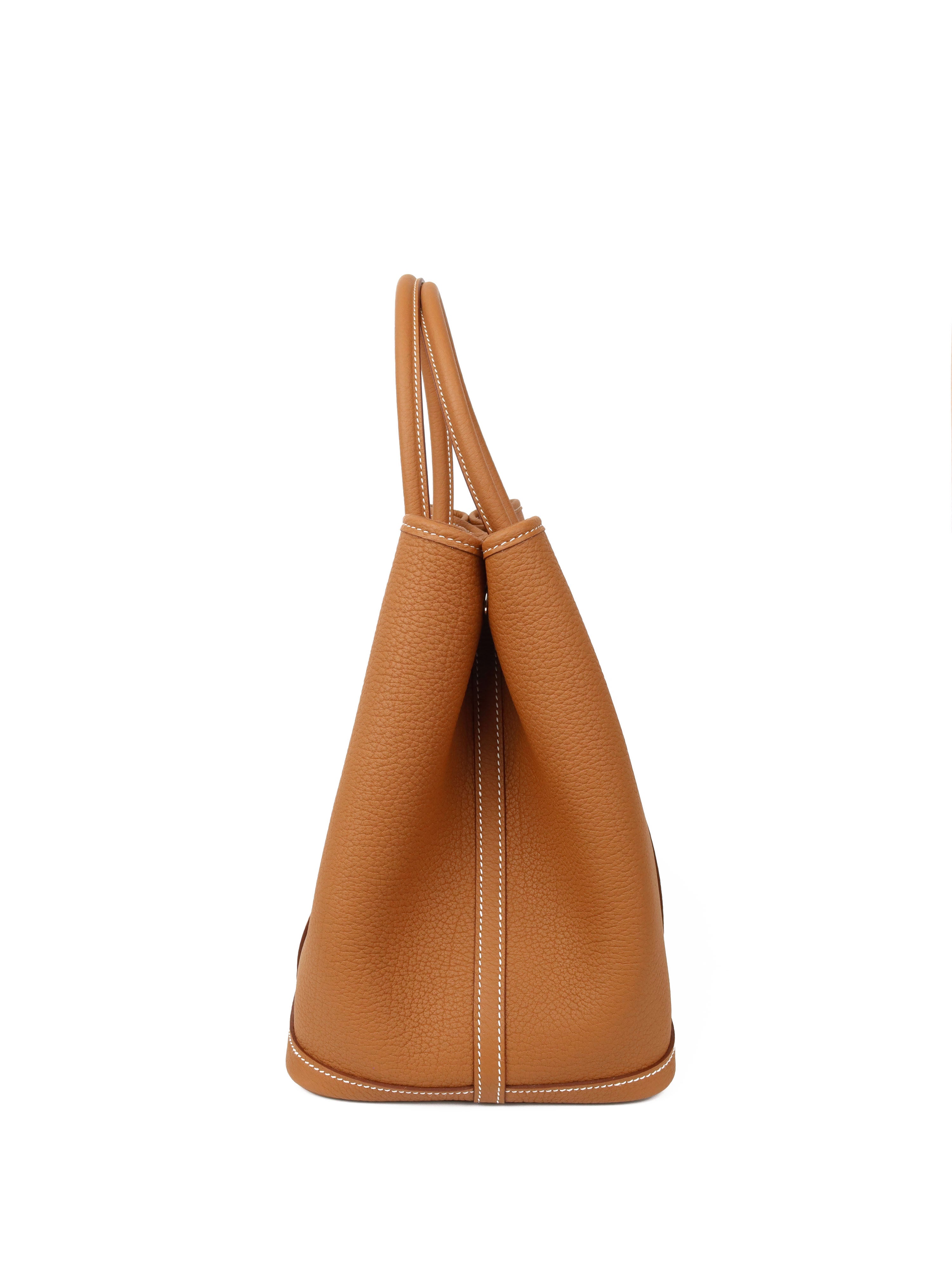 Authentic Hermes Gold Garden Party 36 Tote Bag - Luxury Leather Handbag for Women, Perfect for Work, Travel & Everyday Use
