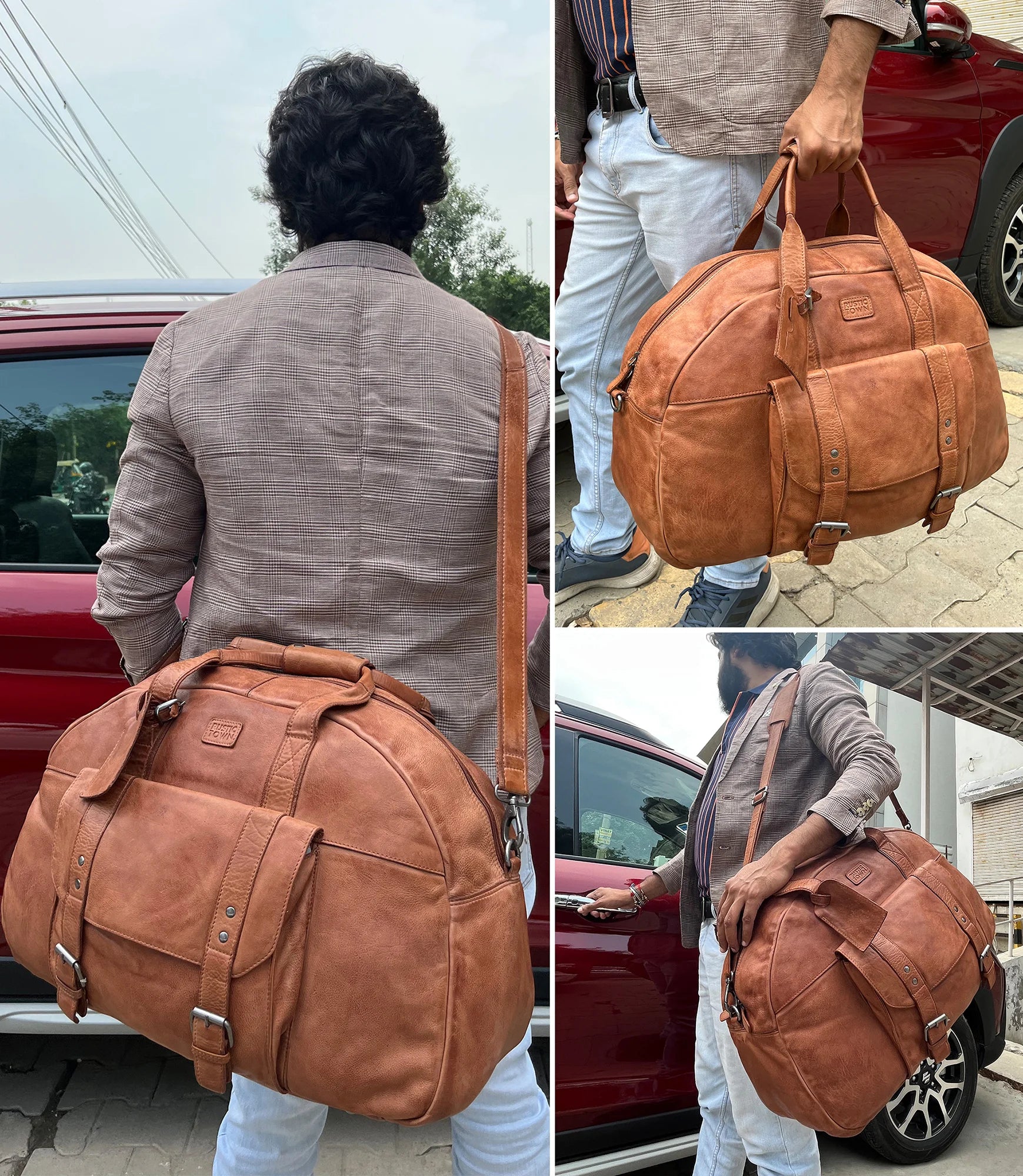 Premium Casanova Genuine Leather Duffel Bag for Men - Stylish Brown Travel Bag, Gym Bag & Weekender - Perfect for Business Trips, Gym & Outdoor Adventures