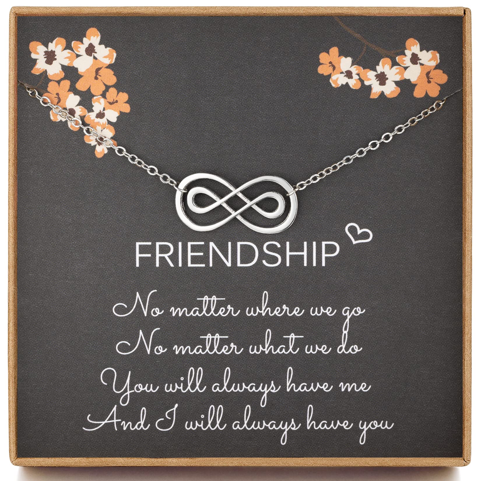 925 Sterling Silver Double Infinity Necklace for Women - Meaningful Long Distance Friendship Gift, Best Friend Birthday Jewelry | Perfect for Anniversaries, Valentine's Day & Special Occasions