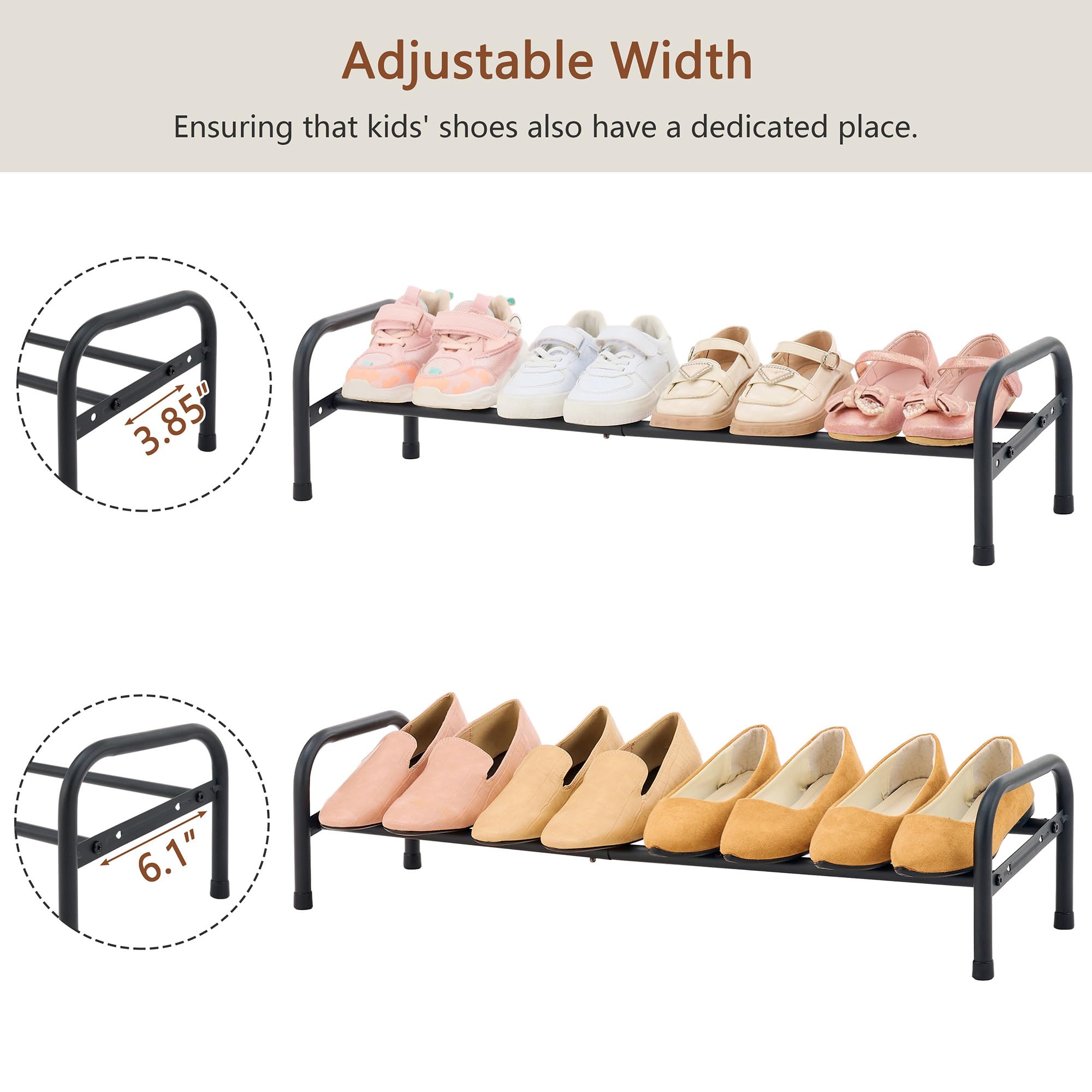 1-Tier Adjustable Metal Shoe Rack Organizer - 41.53