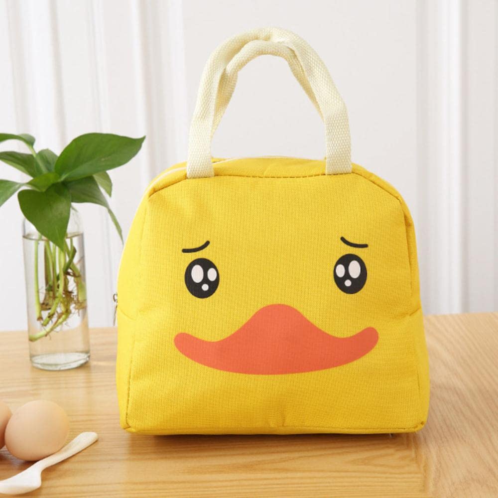 ZHOUHONG Insulated Canvas Lunch Bag - Leakproof Thermal Cooler Tote for School, Work & Picnic | Portable Bento Box Pouch for Women & Girls | Perfect for Lunch, Snacks & Meal Prep Storage