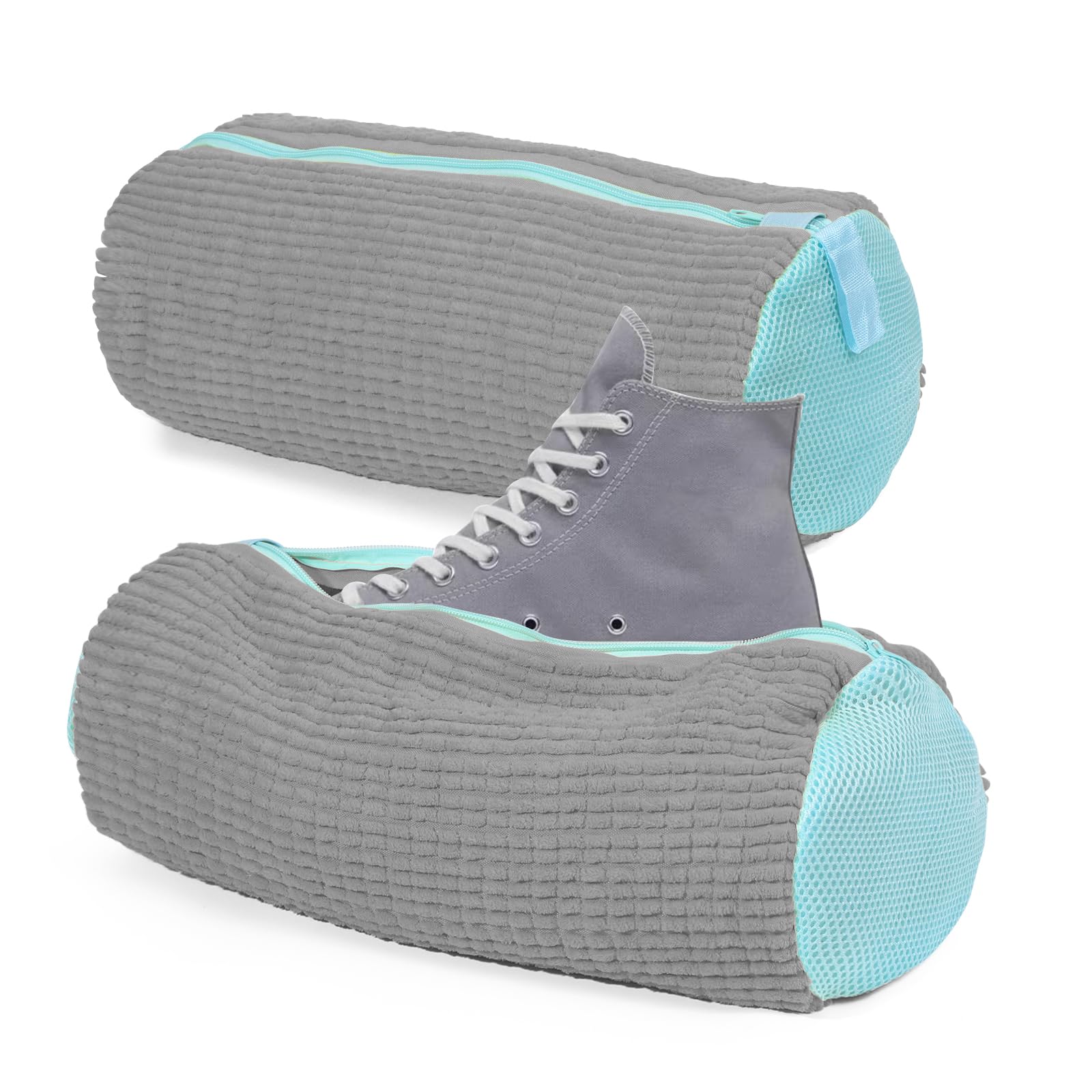 Reusable Shoe Washing Bag for Washing Machine - 360° Wrap-Around Laundry Bag for Sneakers & Gym Shoes (Gray) | Perfect for Travel, Sports & Daily Shoe Care