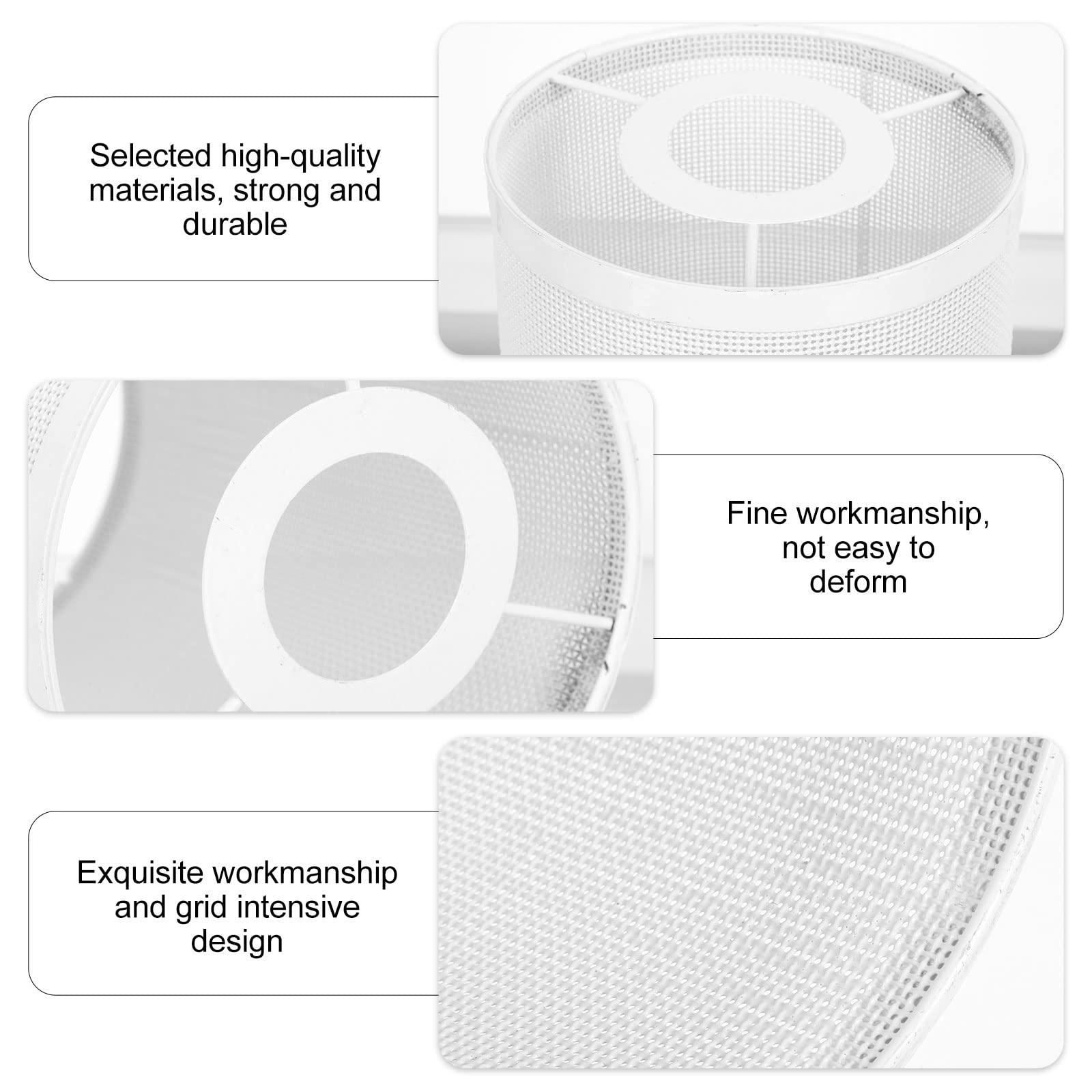 SOLUSTRE White Cylinder Lampshade - Farmhouse Modern Desk Lamp Shade, Chandelier Cover, Metal Light Shell Guard Plate for Home Decor, Living Room, Bedroom, Dining Room Lighting