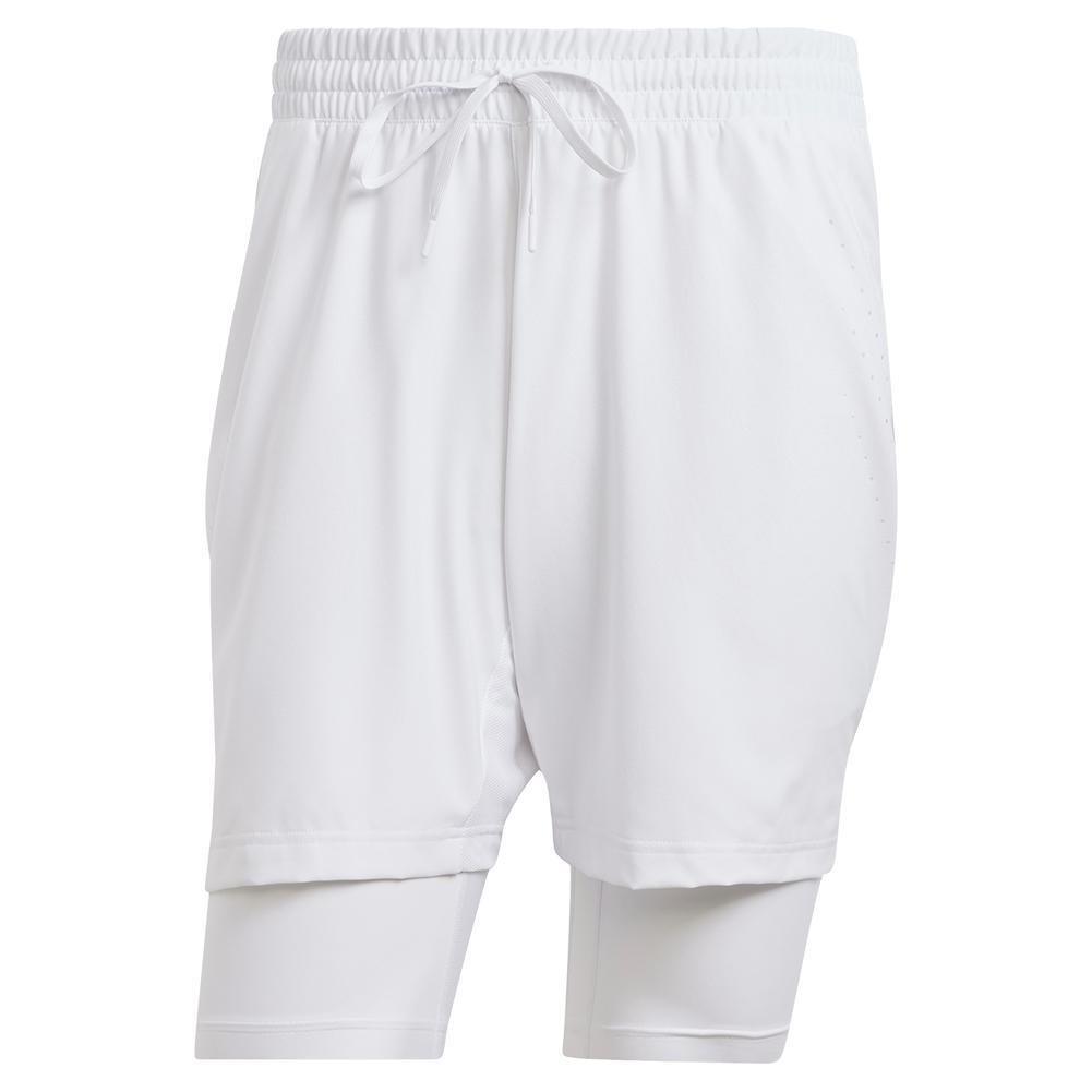 Men's Short and Tight Tennis Outfit Set - Breathable White Performance Apparel for Tennis, Gym & Casual Wear