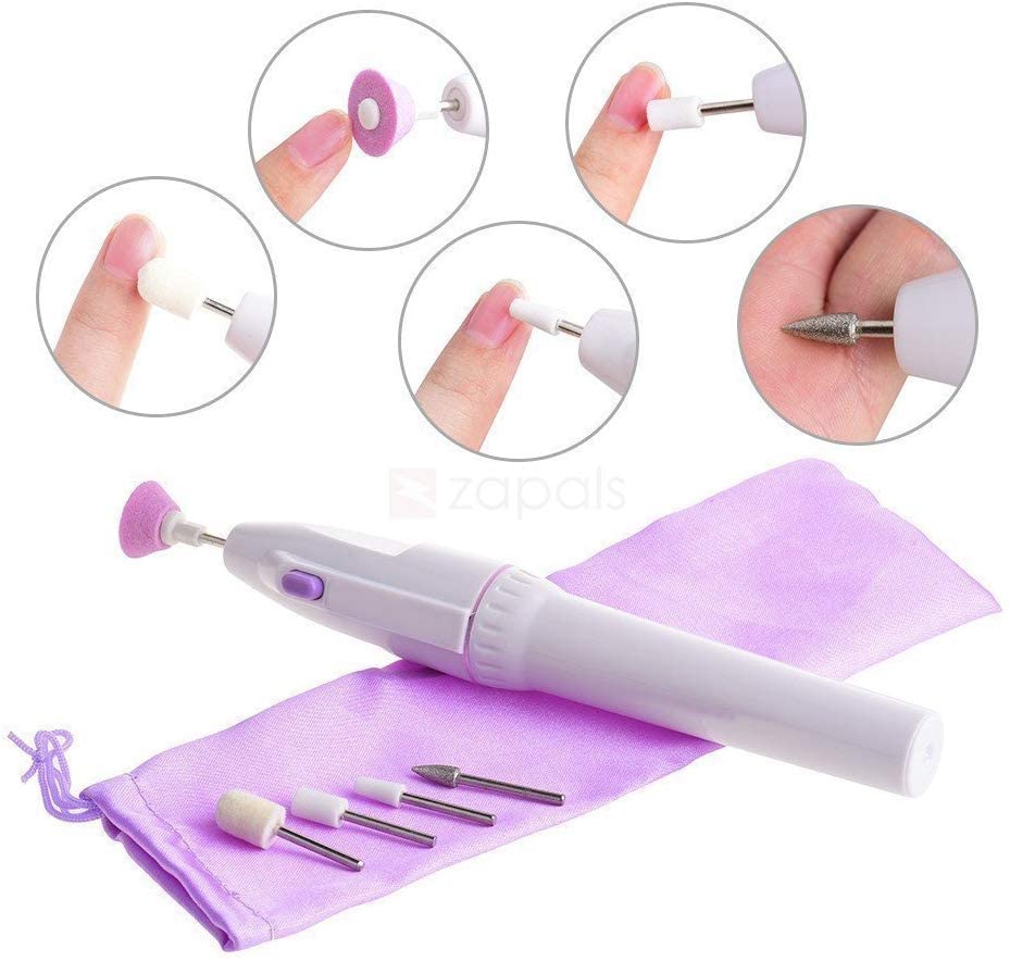 ZAEGO 7-in-1 Electric Nail Drill Machine - Professional Manicure & Pedicure Kit with Grinder, Polisher & Nail Art Tips - Perfect for Salon, Home & Travel Nail Care