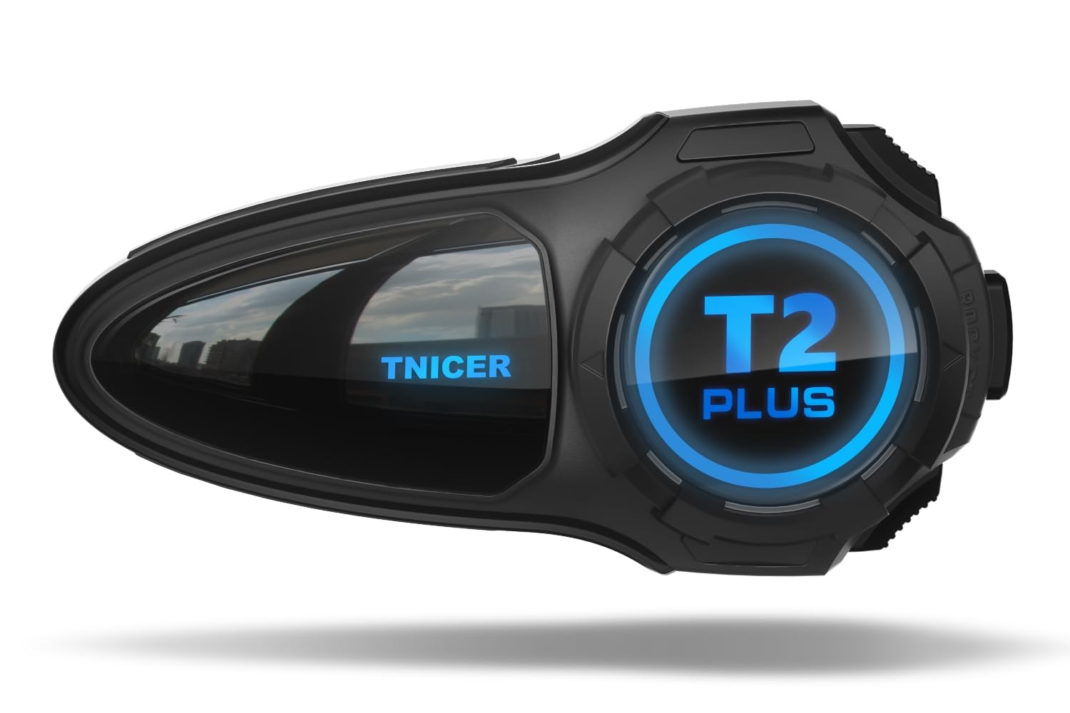 T2Plus Motorcycle Bluetooth Headset - Dual Chip MESH Intercom System for 10-Way Group Communication | Helmet-Mounted Bluetooth Intercom with Double Coil Subwoofer Speakers (Black) | Perfect for Group Rides, Touring & Highway Communication