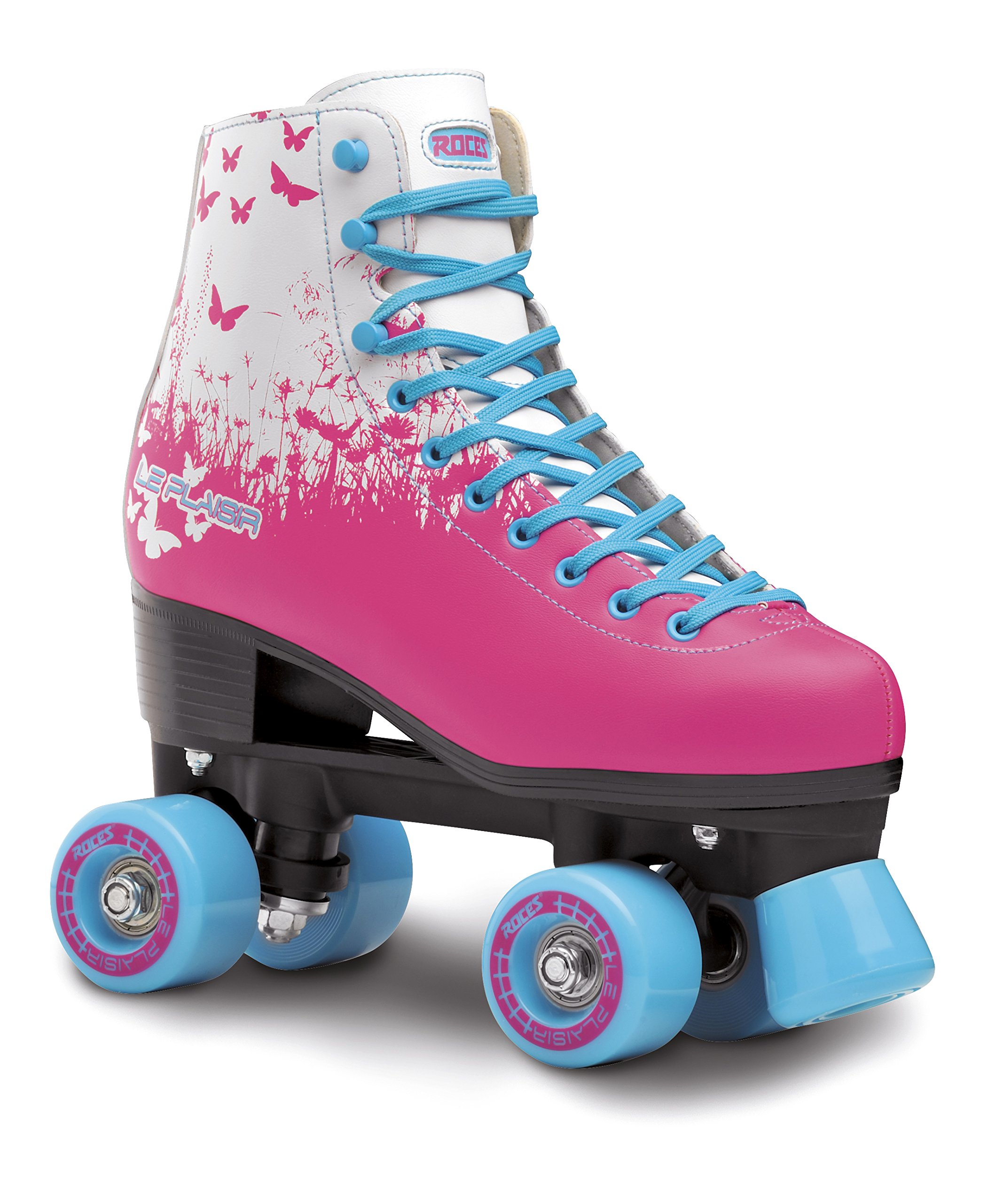 Roces Girls' Le Plaisir Street Roller Skates - Adjustable Quad Roller Skates for Kids & Teens - Perfect for Outdoor Skating, Roller Rinks & Street Performance