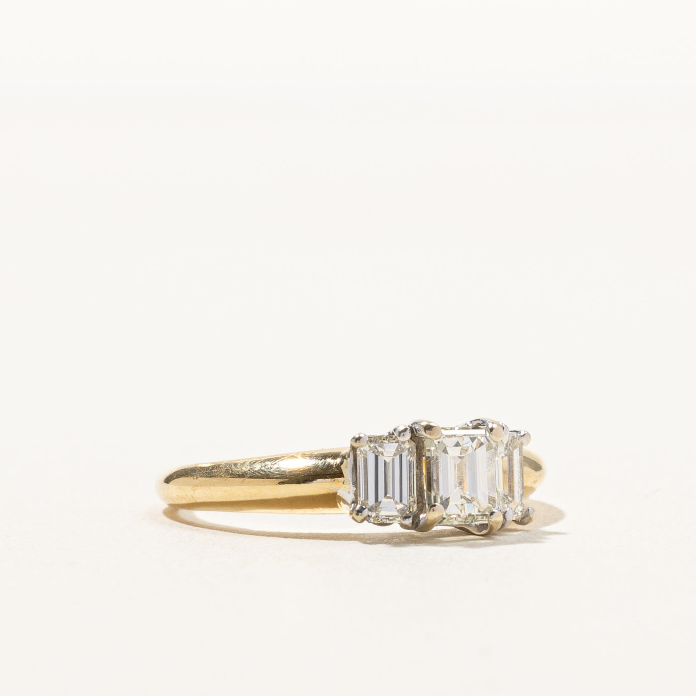 1.03ctw Three Stone Emerald Cut Diamond Engagement Ring for Women - Size 6.75 | Perfect Proposal, Wedding & Anniversary Gift | Elegant Jewelry for Special Occasions