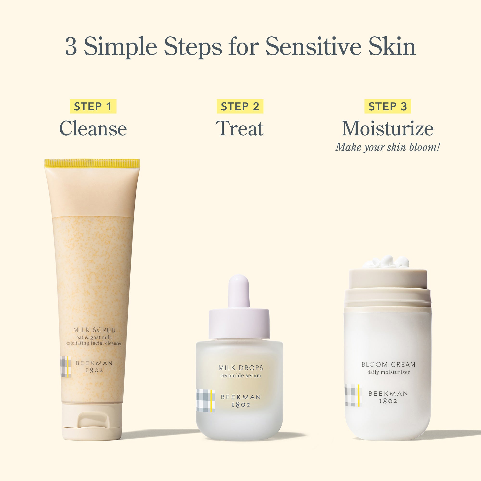 3 Simple Steps Skincare Set for Glowing Skin - Cleanser, Toner & Moisturizer - Perfect for Daily Face Care Routine