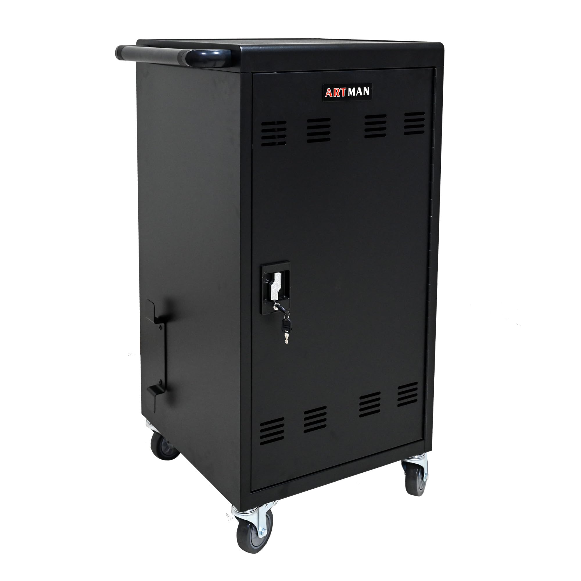 45-Device Mobile Charging Cart with Power Strip & Lockable Doors - Secure Charging Station for iPads, Chromebooks, Tablets & Laptops up to 17
