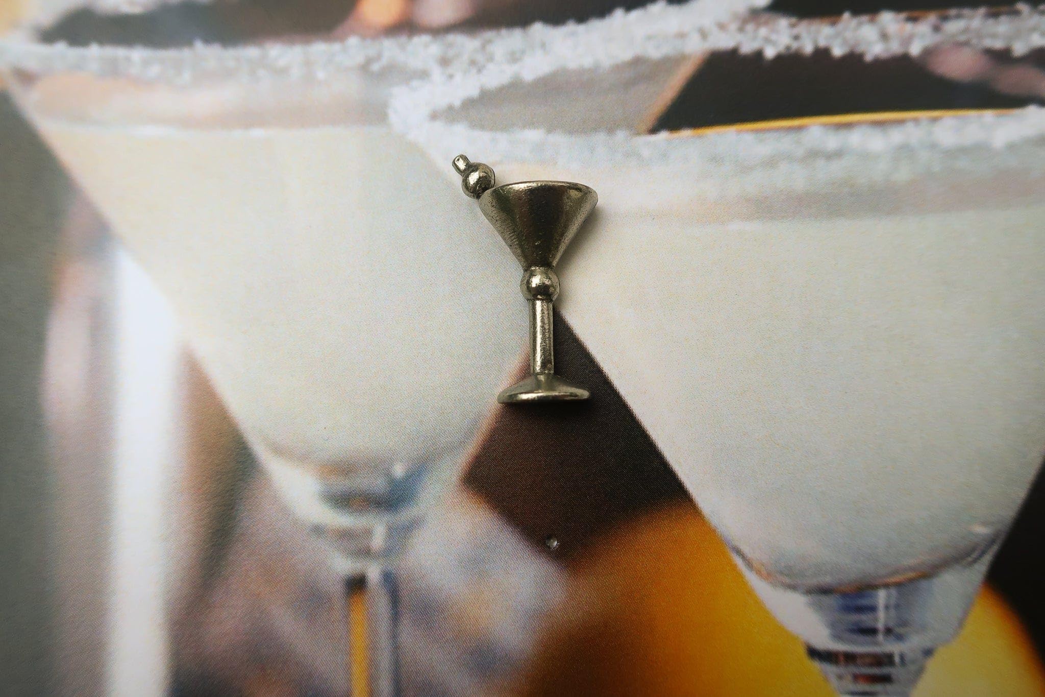 Jim Clift Design Martini Glass Lapel Pin - Elegant Cocktail Party Accessory for Suits, Blazers & Formal Events