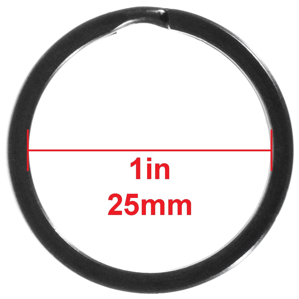 West Coast 1 Inch Split Key Rings - 250 Pack Black Paracord Keychains for Jewelry Making, DIY Crafts, Office Supplies & Key Organization | Perfect for Home, Office, Camping & Outdoor Activities