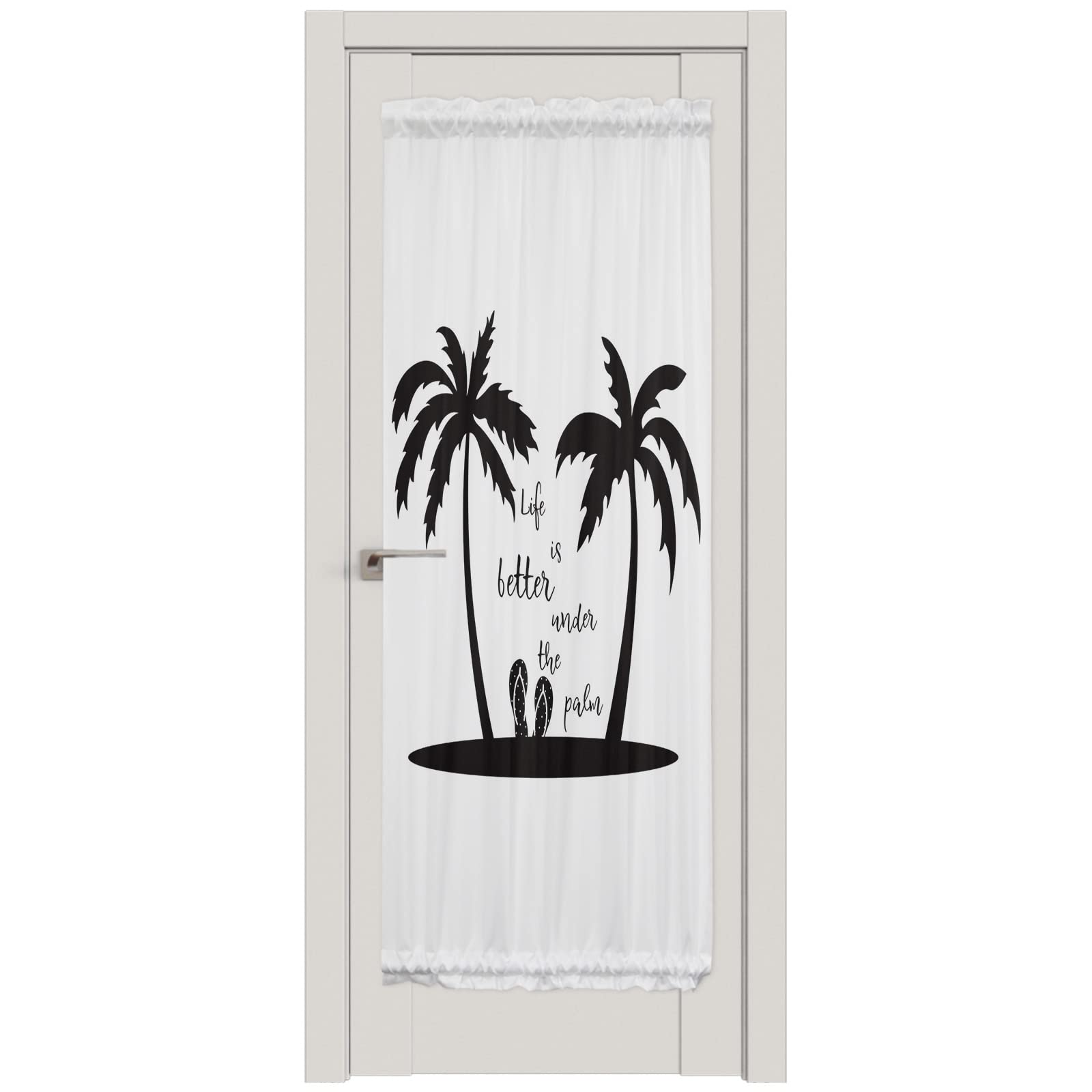 Summer Beach Palm Tree Slipper Door Curtains - 25