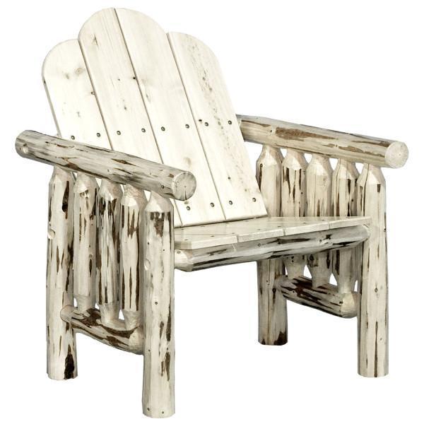 Montana Log Deck Chair - Rustic Outdoor Wooden Patio Lounge Chair for Garden, Poolside & Backyard Relaxation | Heavy Duty & Weather Resistant