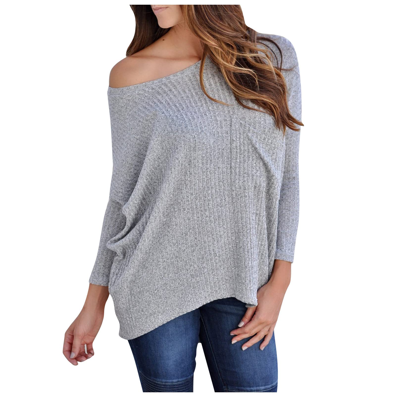 Sexy White One-Shoulder Long Sleeve T-Shirt for Women - Casual Autumn Striped Top - Pack of White Tees for Date Night & Party Outfits