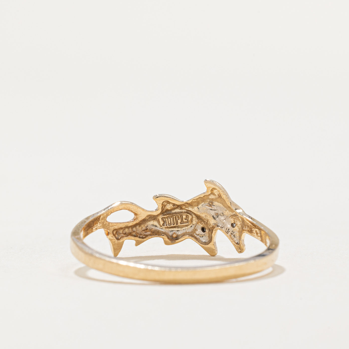 0.01ctw Diamond Double Dolphin Ring - Size 7.25 - Elegant Sterling Silver Jewelry for Women - Perfect Gift for Anniversary, Birthday & Special Occasions