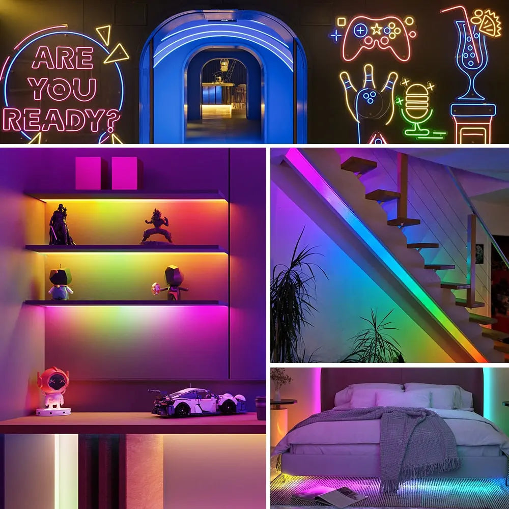 Flexible Neon LED Strip Lights - Waterproof RGB Color Changing Rope Lights for Bedroom, Party, Home Decoration & DIY Projects