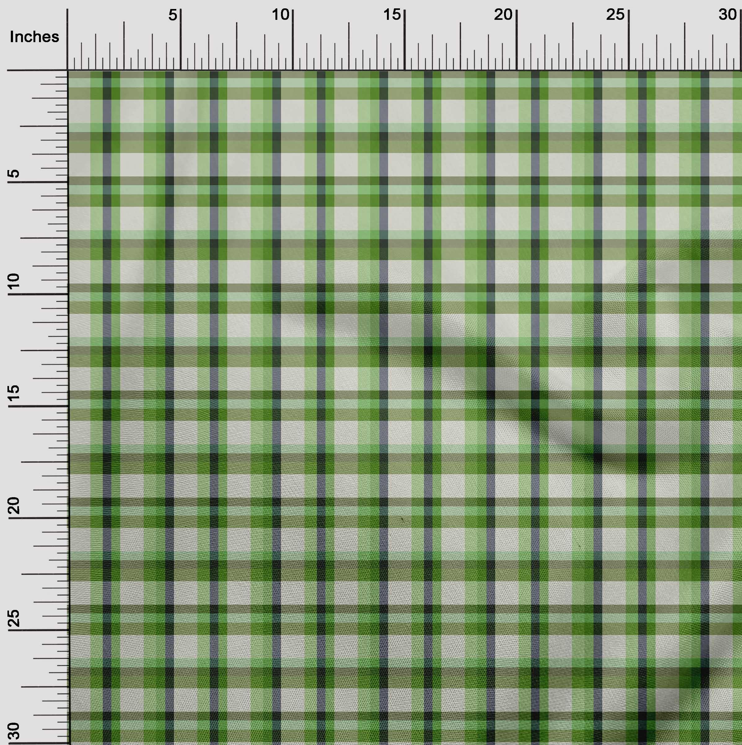 Premium Cotton Silk Blend Light Green Checkered Fabric by The Yard - 42 Inch Wide for DIY Clothing, Dresses, Skirts & Home Decor Sewing Projects