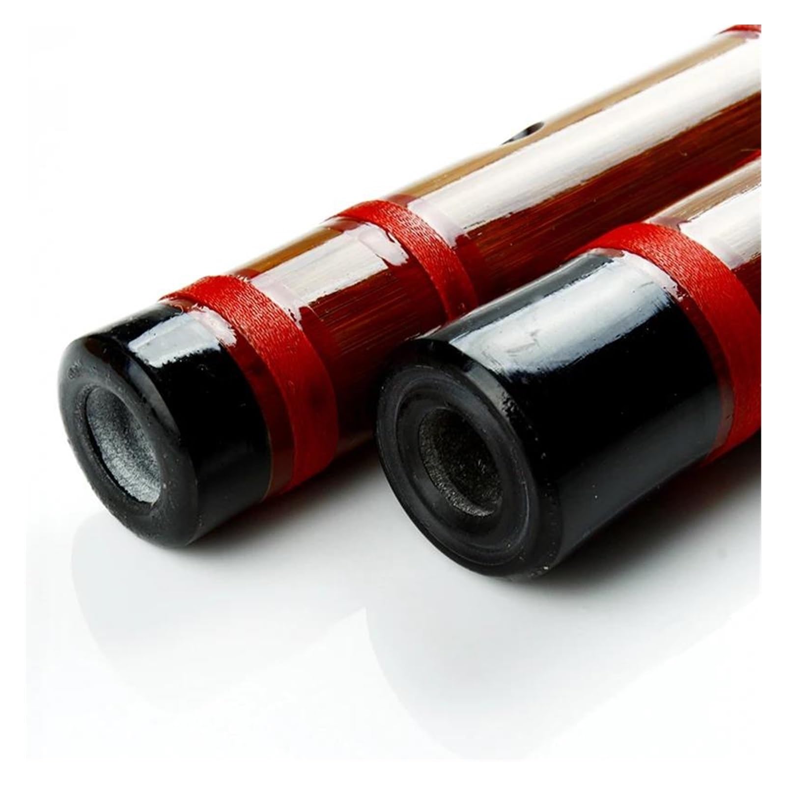 Black Line Dizi Bamboo Flute - 10 Hole Traditional Wooden Wind Instrument (C Key) - Perfect for Chinese Music, Meditation & Performance