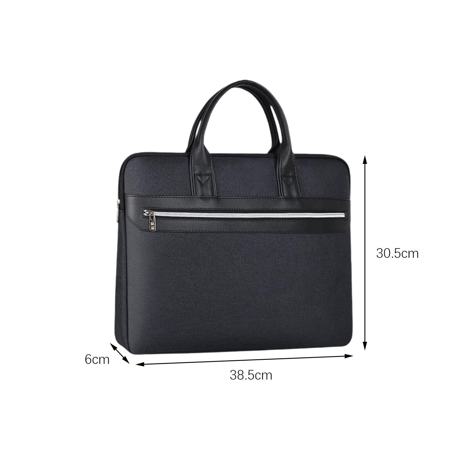 Oshhni A4 Document Organizer Bag - Large Capacity Waterproof Laptop & File Carrier for Office, Business, Travel - Black (Fits Papers, Tablets & Essentials)