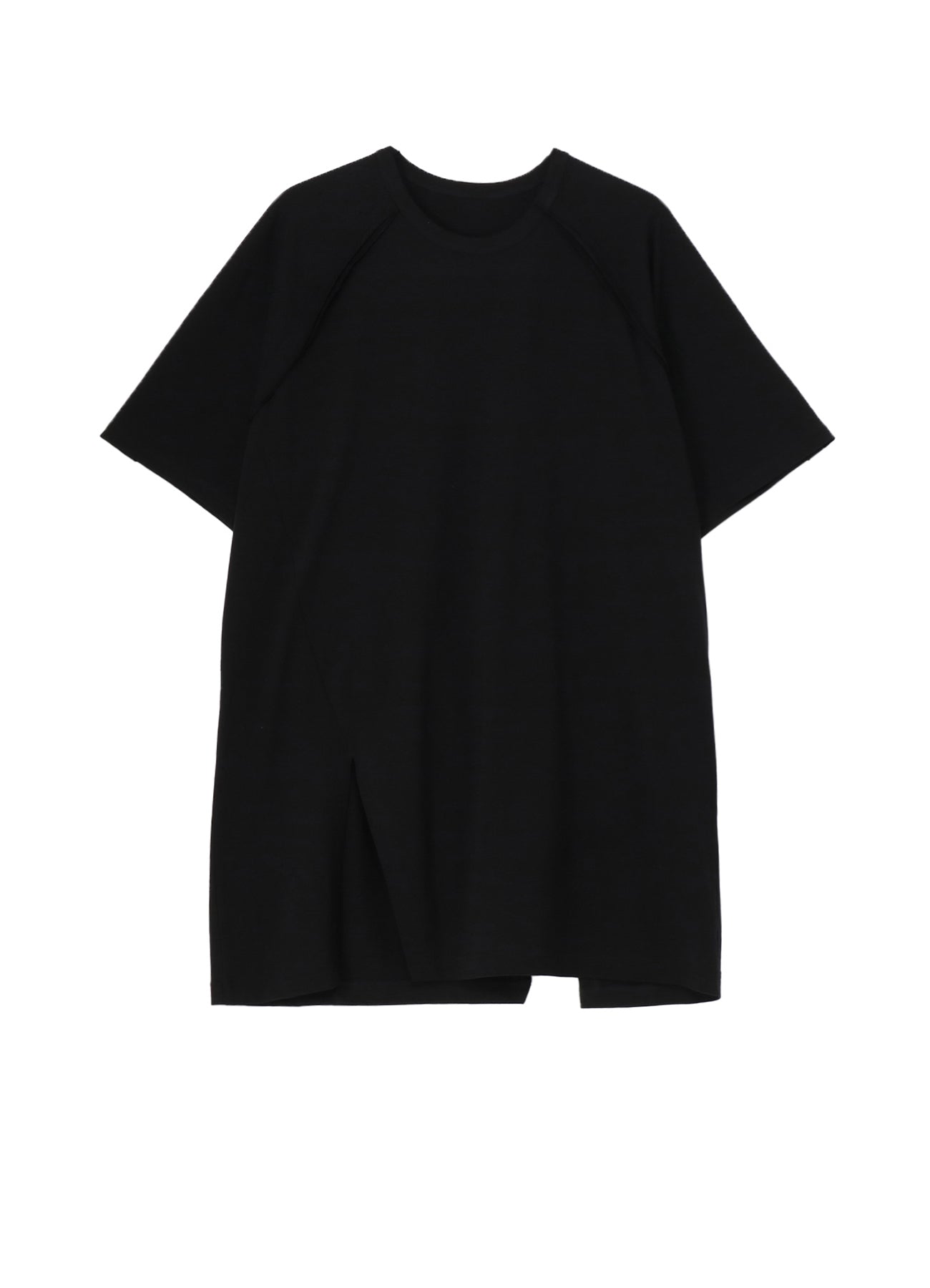 Soft Cotton Jersey Raglan T-Shirt with Front Slit & Short Sleeves - Casual Comfort for Everyday Wear, Gym, and Outings