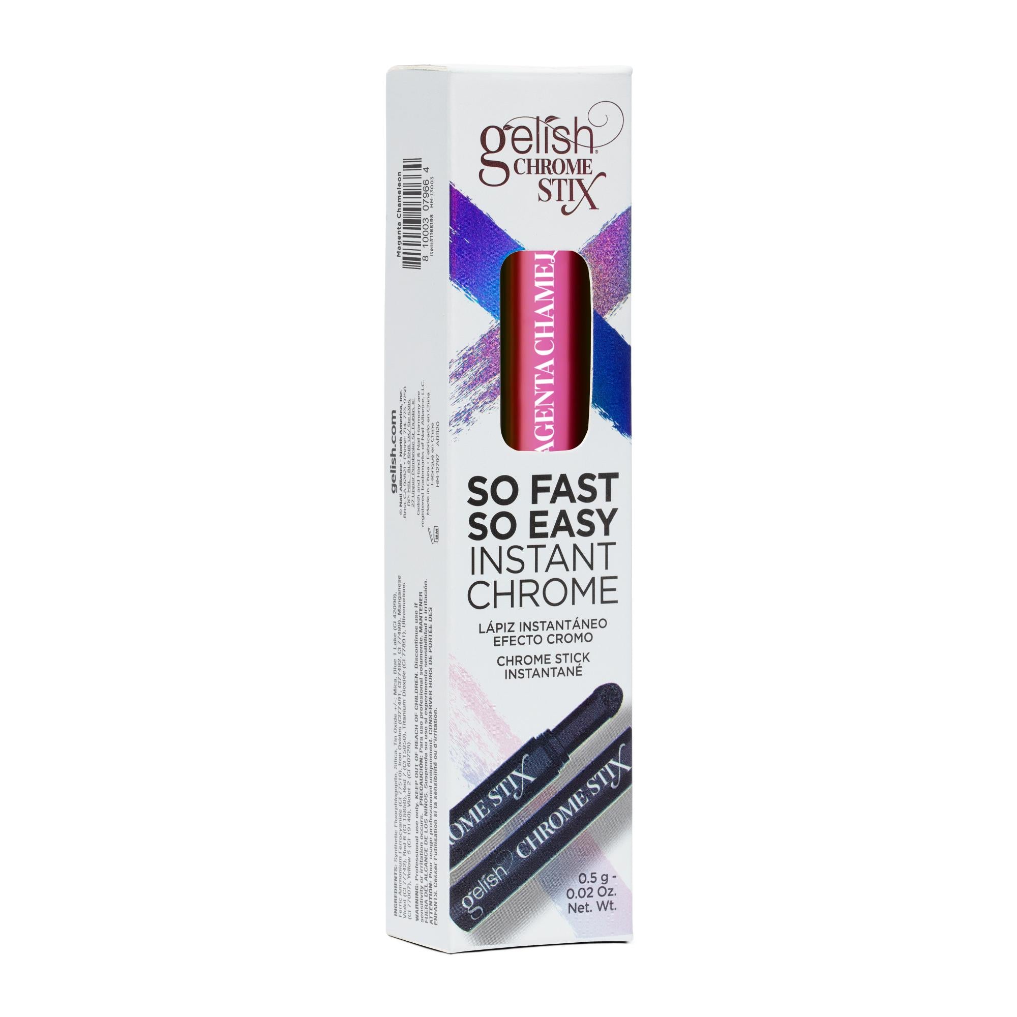 Gelish Chrome Stix Nail Polish - Magenta Chameleon Metallic Shimmer, 0.17 oz - Long Lasting Gel Nail Art for Manicures & Pedicures