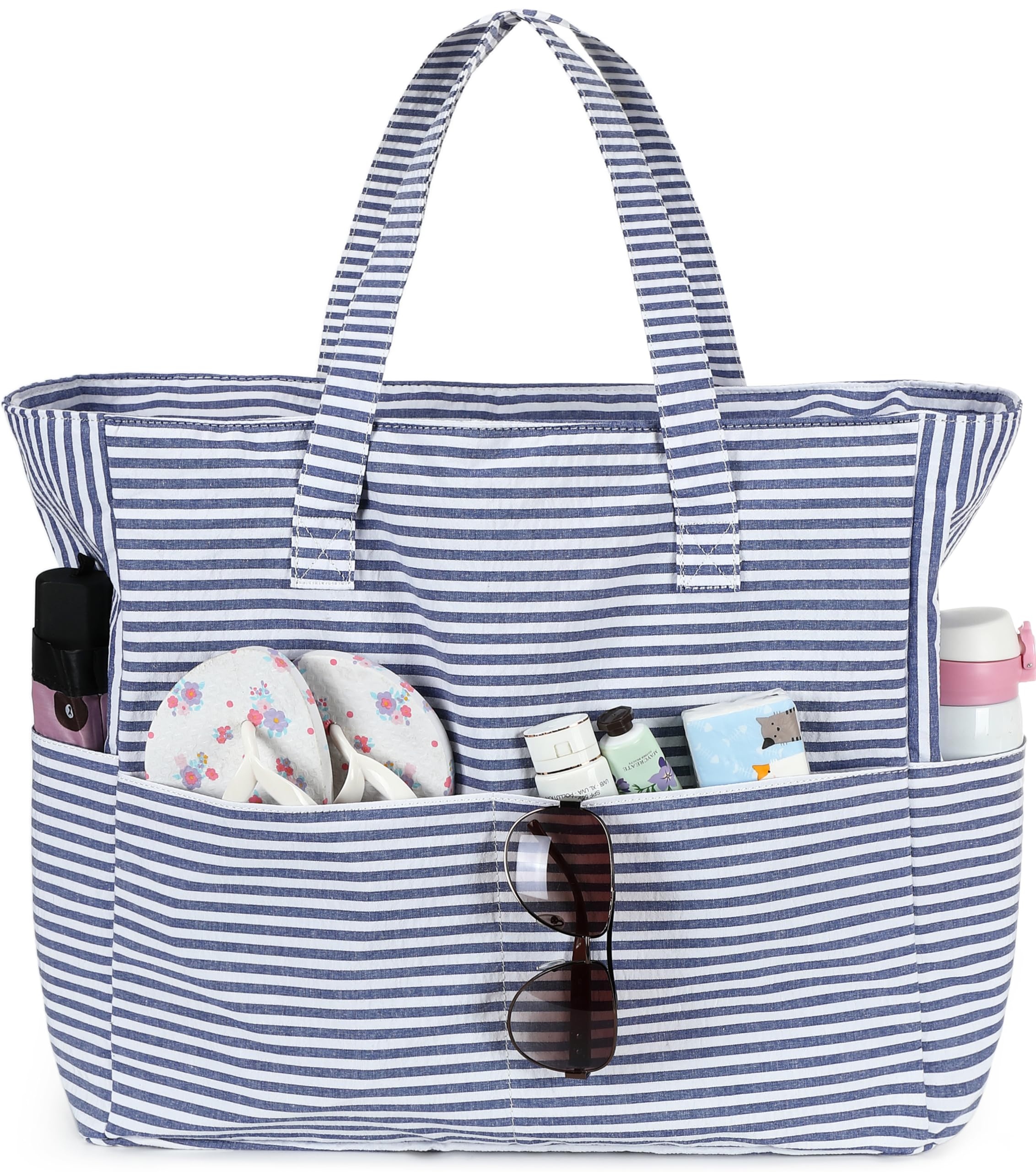 Waterproof & Sandproof Beach Tote Bag for Women - Large Zippered Pool Bag with Wet Pocket - Perfect for Gym, Grocery Shopping, Travel & Beach Day Essentials