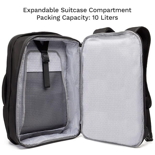 Knack Small Series 2 Expandable Laptop Backpack for 16 Inch Laptops - TSA Approved Carry-On Travel Backpack with 2 Day Outfit Capacity in Midnight Black | Perfect for Business Trips, College Students & Daily Commute