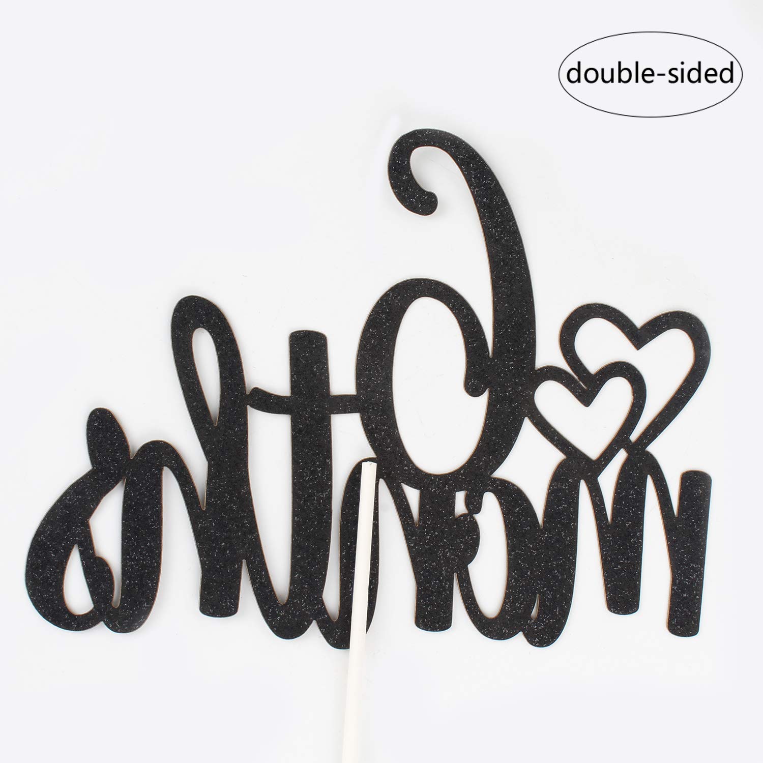 6 Months Half Birthday Cake Topper - Double Sided Black Glitter 1/2 Birthday Decor for Baby Showers & Parties | Perfect for First Birthday Celebrations, Milestone Photos, and Nursery Decorations